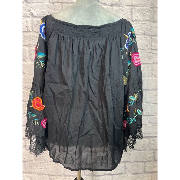 Ruby Yaya cotton gauze whimsigoth smocked embellised blouse - Picture 4 of 11